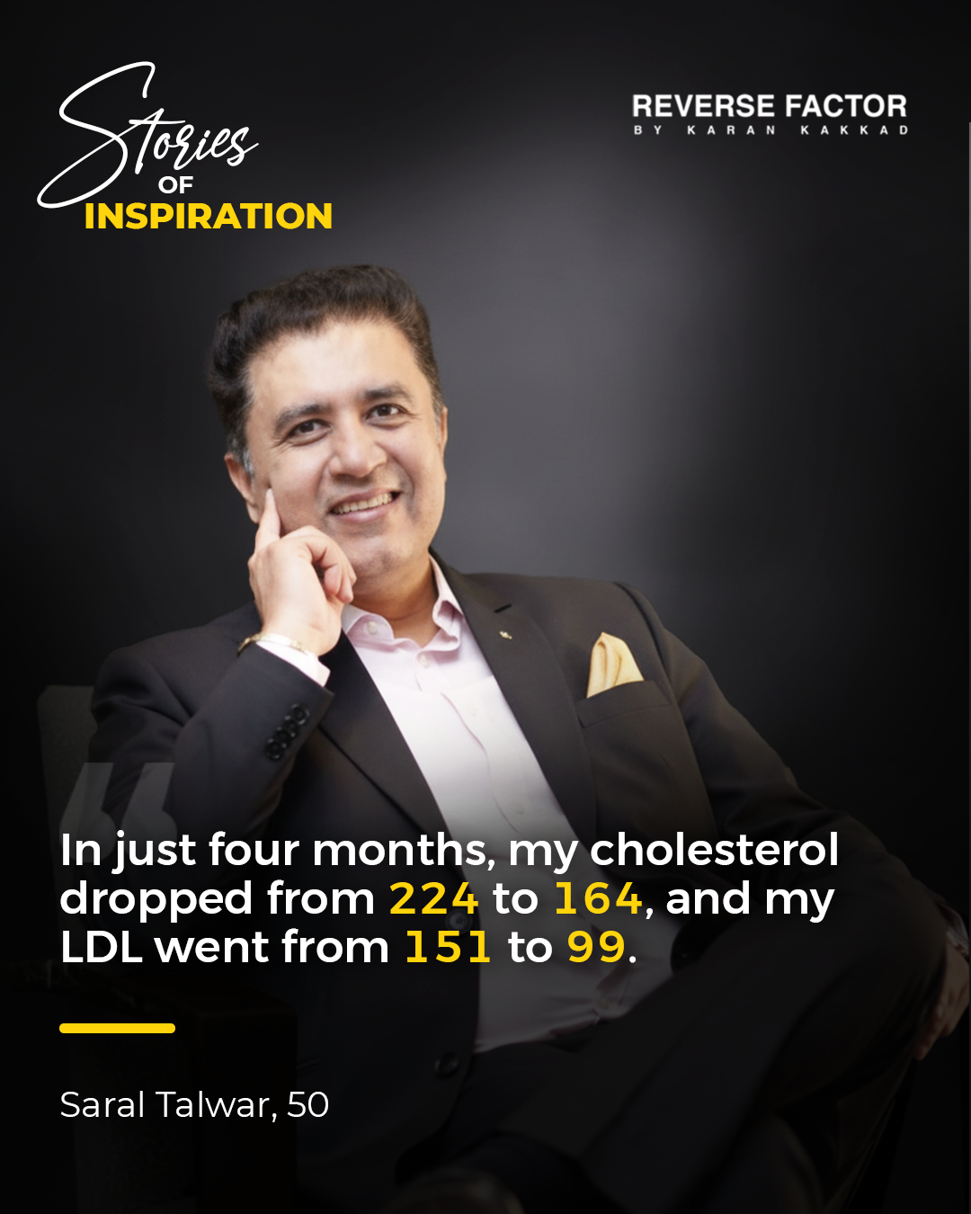 Saral Talwar sharing a cholesterol journey